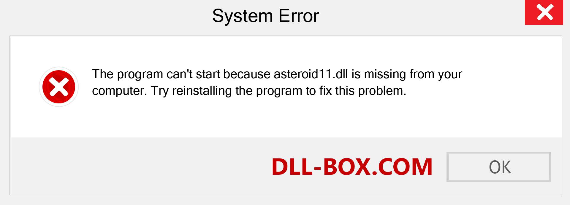  asteroid11.dll file is missing?. Download for Windows 7, 8, 10 - Fix  asteroid11 dll Missing Error on Windows, photos, images